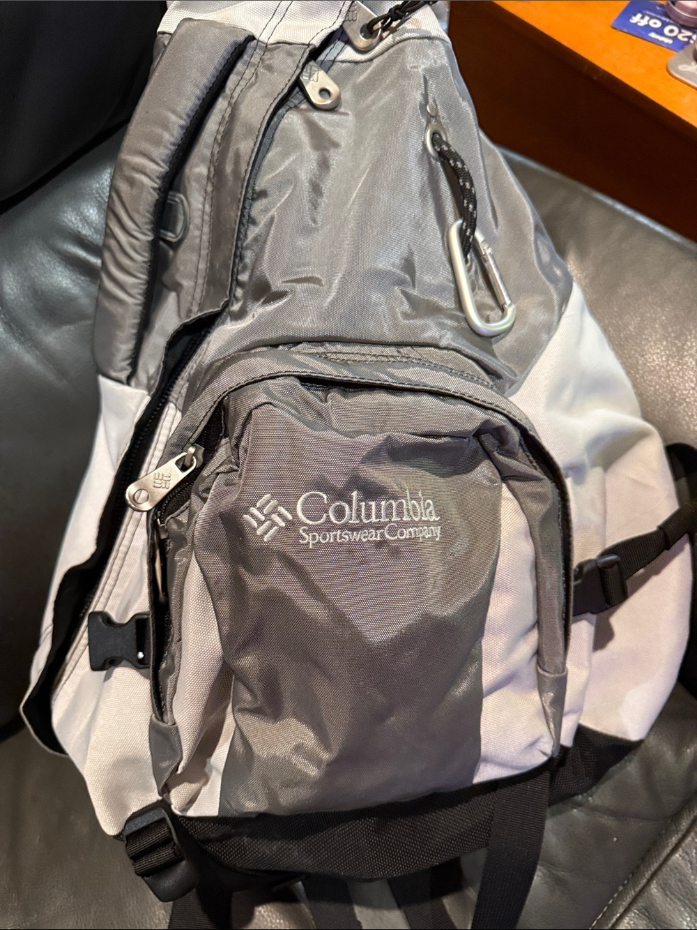 Columbia Gray/Silver Sling Backpack -with versatile extra strap